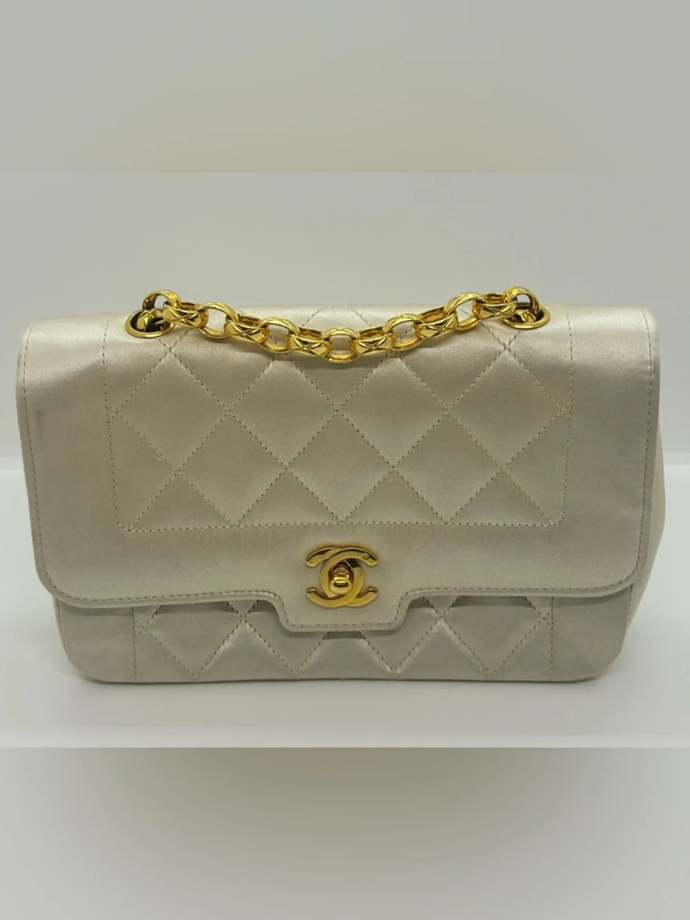 CHANEL Vintage Mini Diana Satin Flap Bag